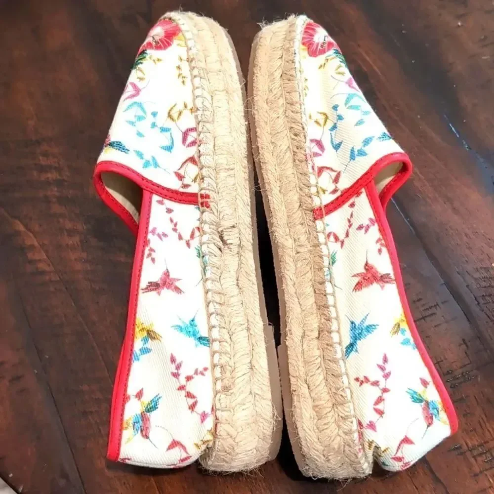 Johnny Was Andra Floral Embroidered Espadrille Shoe Size 9
